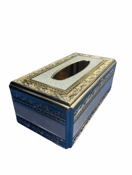 Tissue Organizers Desktop Decor Inlaid Gold Jade Box Dispenser Paper Towel Holder